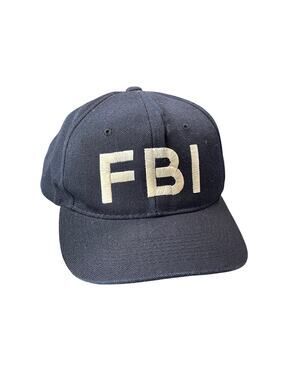 Vtg FBI Navy Blue Wool/Acrylic Snapback Sam Jung OSFA novelty costume Hat Cap